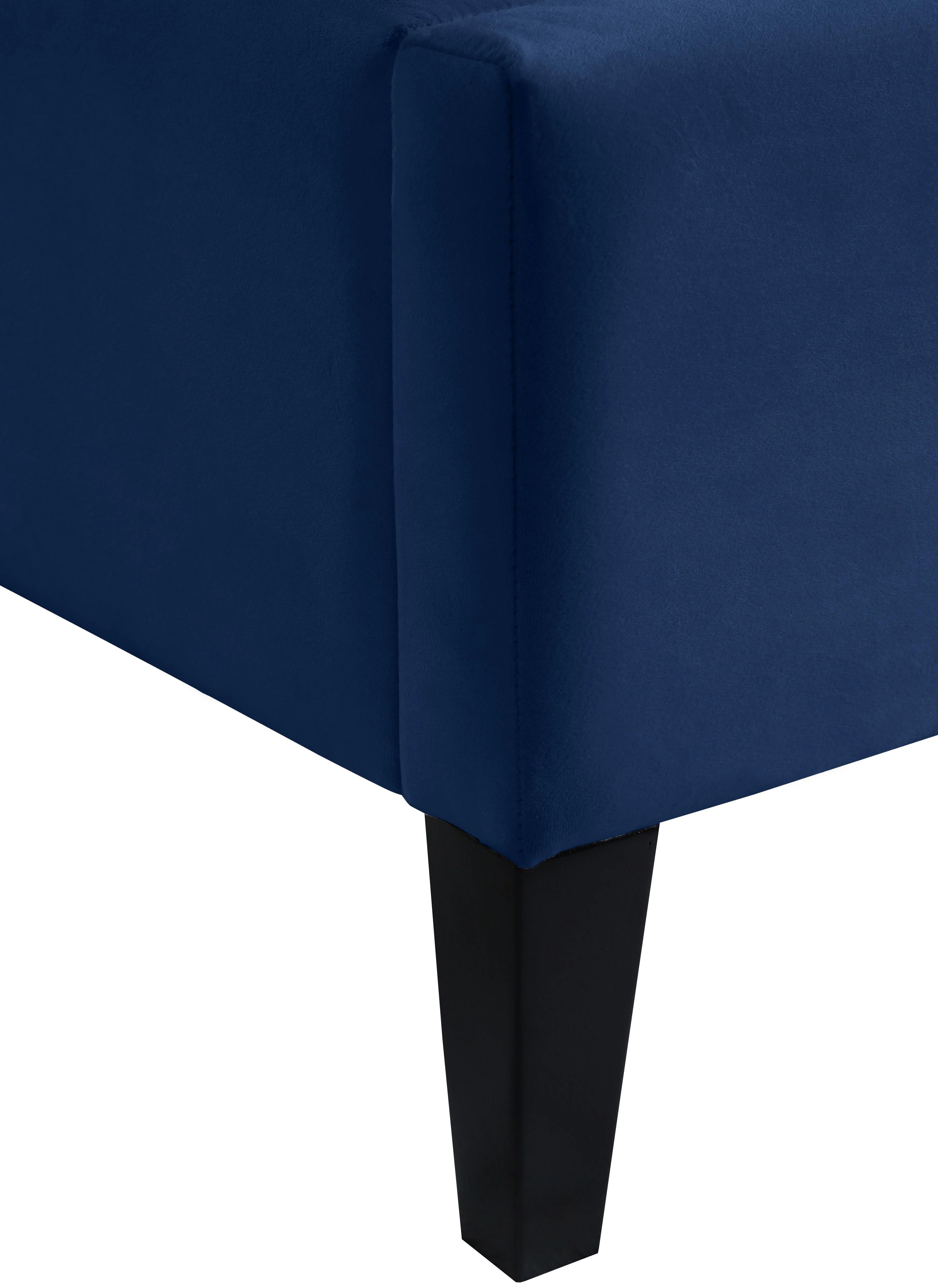 Fritz Navy Velvet Twin Bed - Image 8