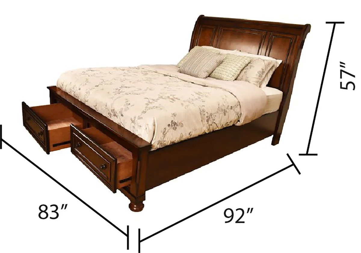 Galaxy Home Baltimore King Bed in Dark Walnut - Image 2