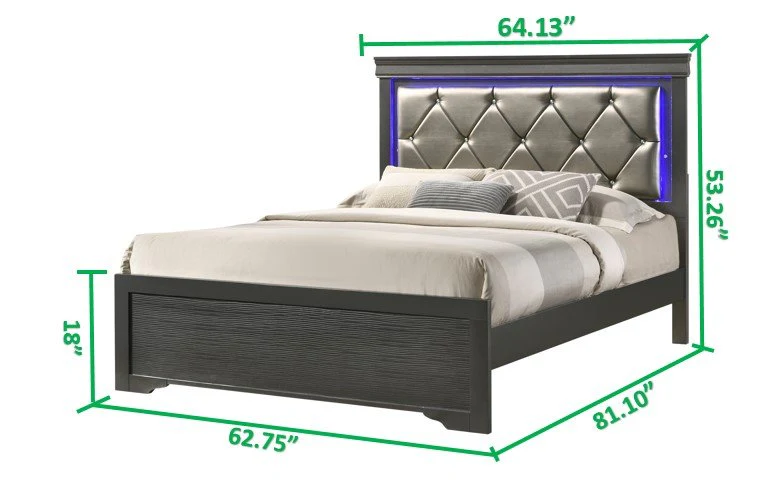 Galaxy Home Brooklyn Queen Bed in Gray - Image 3