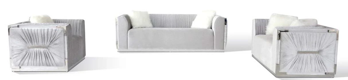 Galaxy Home Contempo Sofa in Silver GHF-808857714534 - Image 2