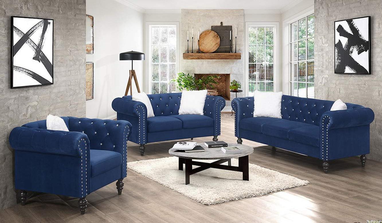 Galaxy Home Emma Sofa in Navy Blue GHF-808857729828 - Image 2