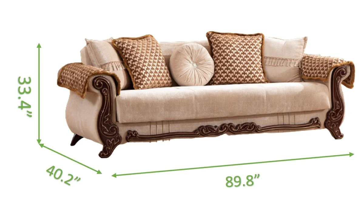 Galaxy Home Carmen Sleeper Sofa in Beige - Image 4