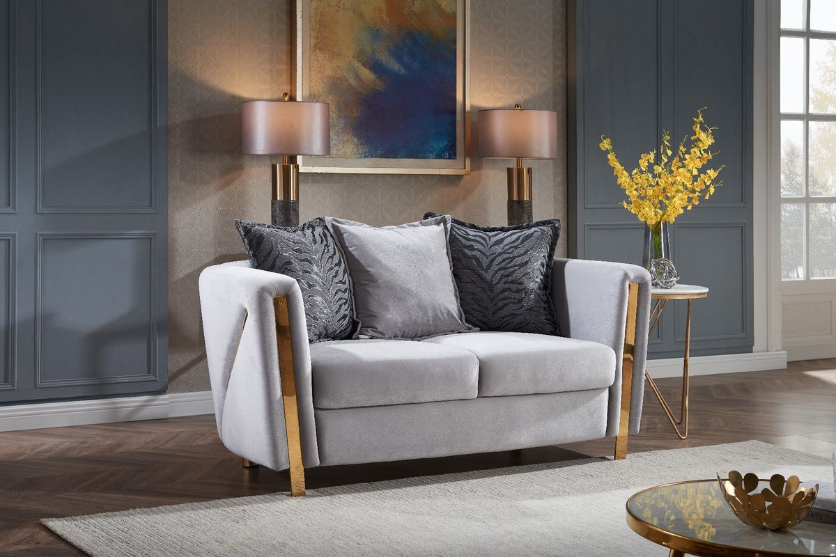 Galaxy Home Chanelle Loveseat in Gray - Image 3