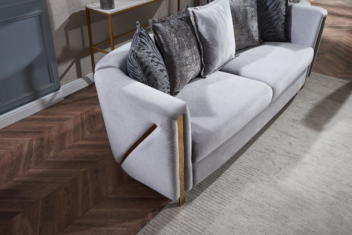 Galaxy Home Chanelle Loveseat in Gray - Image 4