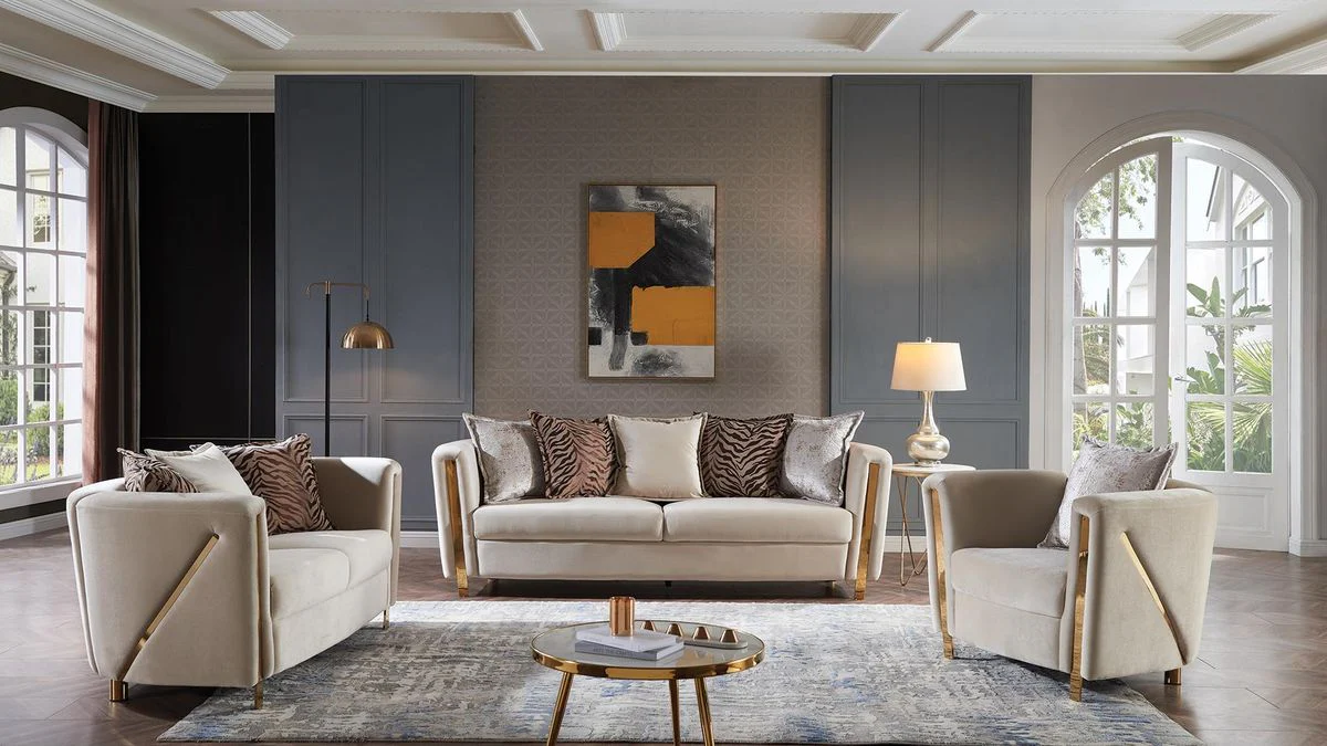 Galaxy Home Chanelle Sofa in Cream - Image 2