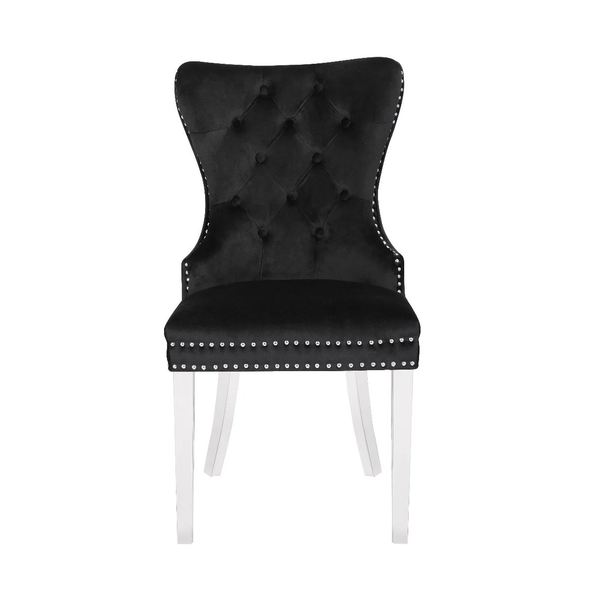 Galaxy Home Erica Stainless Steel Legs Dining Chair (Set of 2) in Black - Image 2