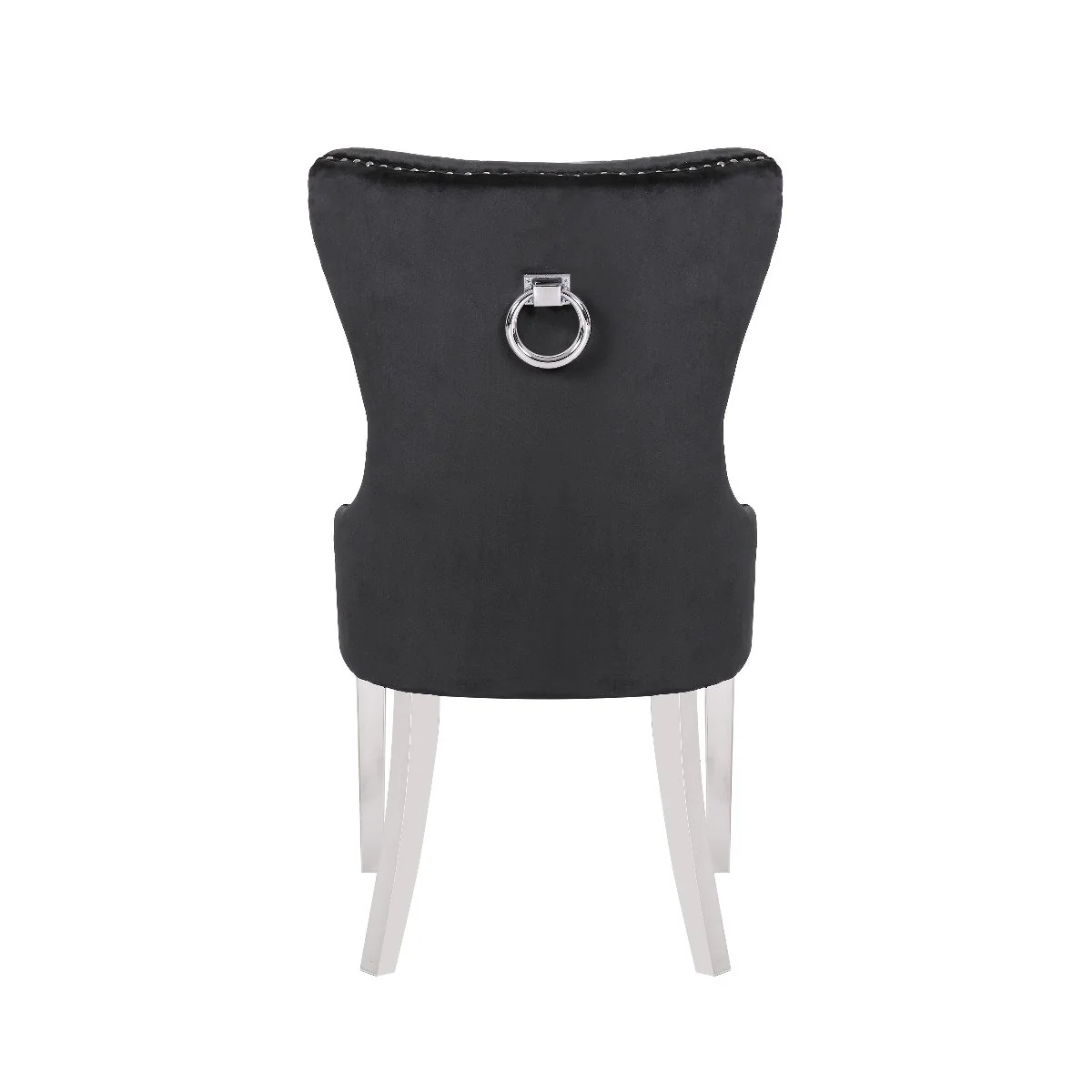 Galaxy Home Erica Stainless Steel Legs Dining Chair (Set of 2) in Black - Image 3