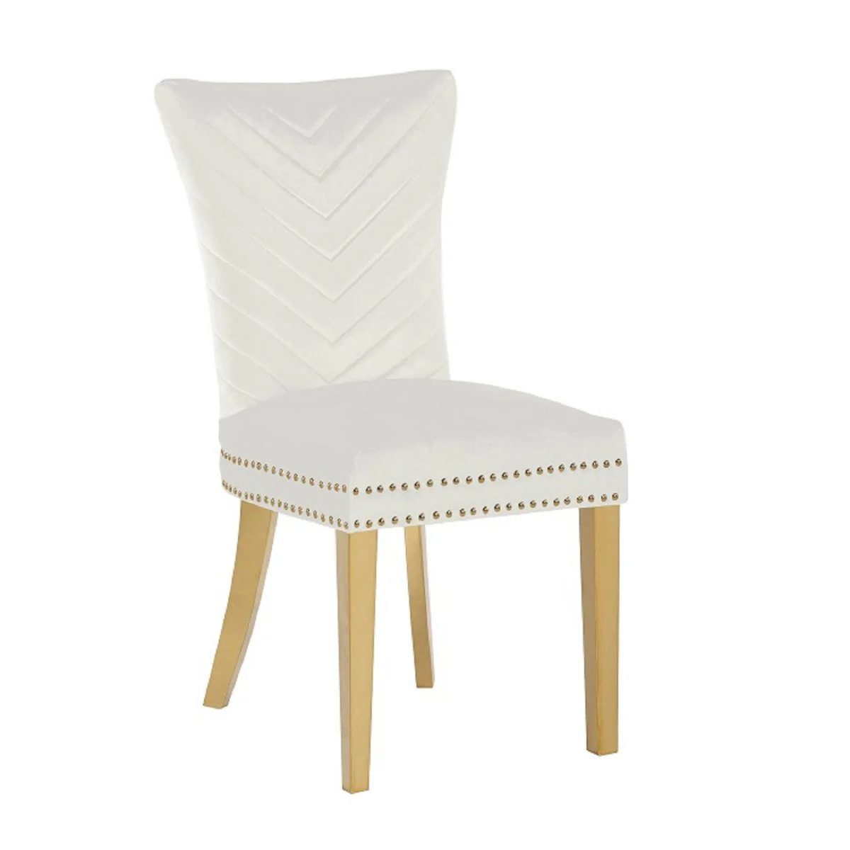 Galaxy Home Eva Gold Legs Dining Chair (Set of 2) in Beige - Image 2