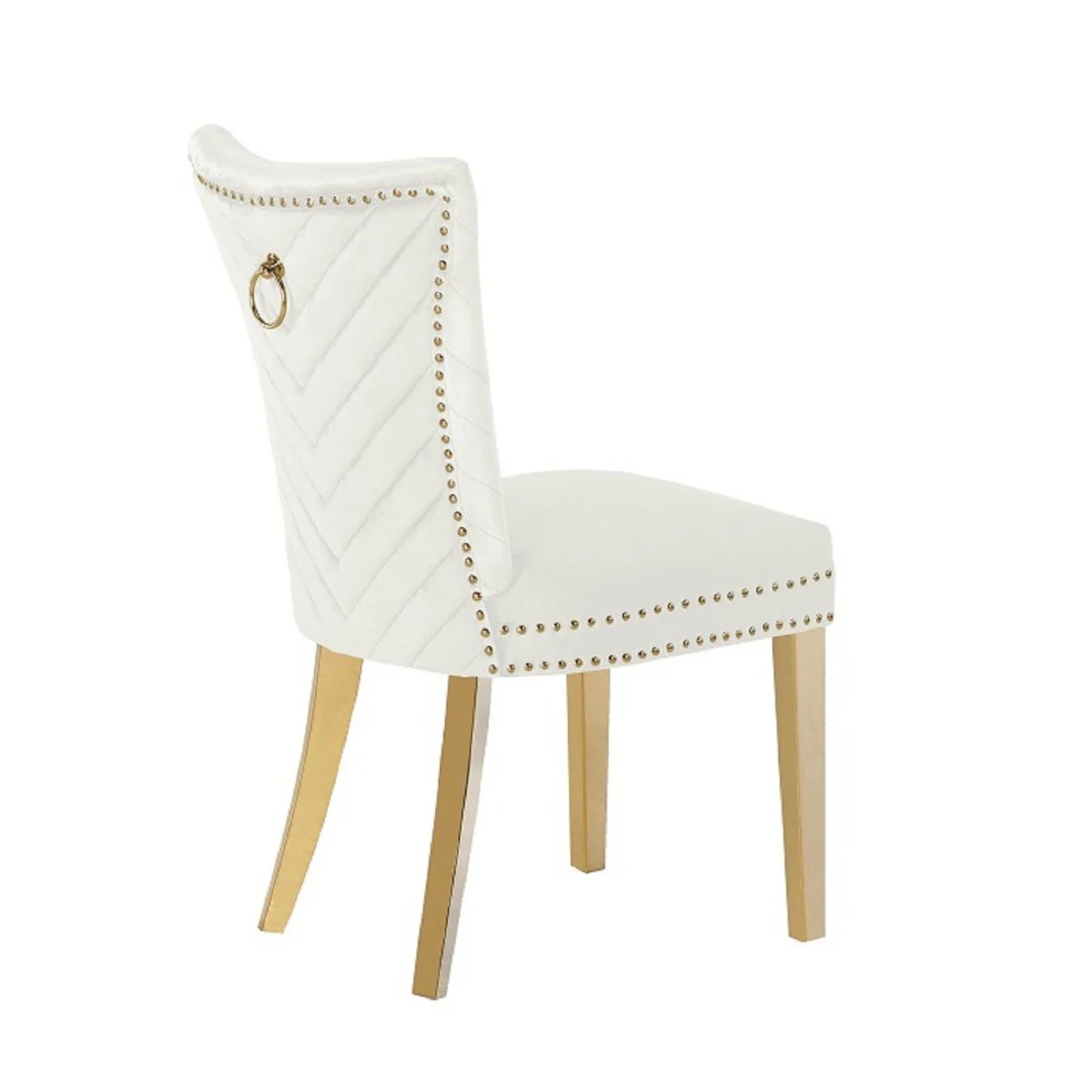 Galaxy Home Eva Gold Legs Dining Chair (Set of 2) in Beige - Image 4