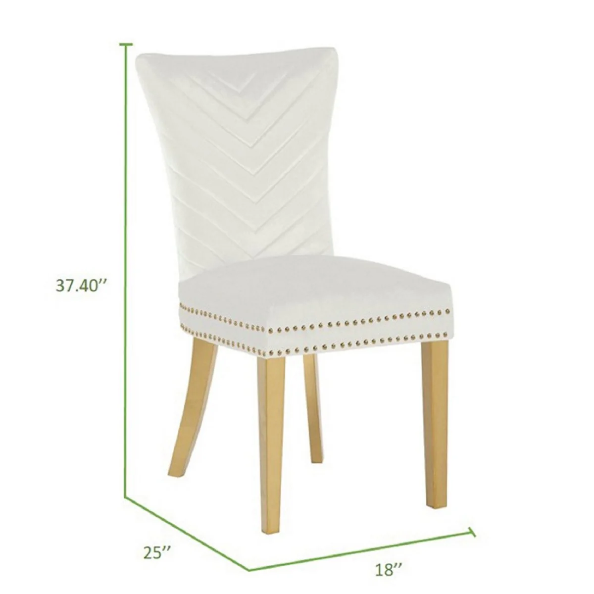 Galaxy Home Eva Gold Legs Dining Chair (Set of 2) in Beige - Image 5