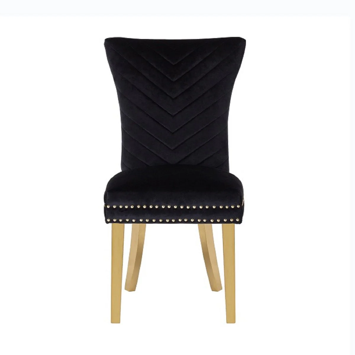 Galaxy Home Eva Gold Legs Dining Chair (Set of 2) in Black - Image 2