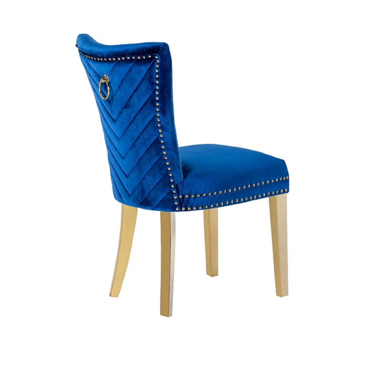 Galaxy Home Eva Gold Legs Dining Chair (Set of 2) in Blue - Image 3
