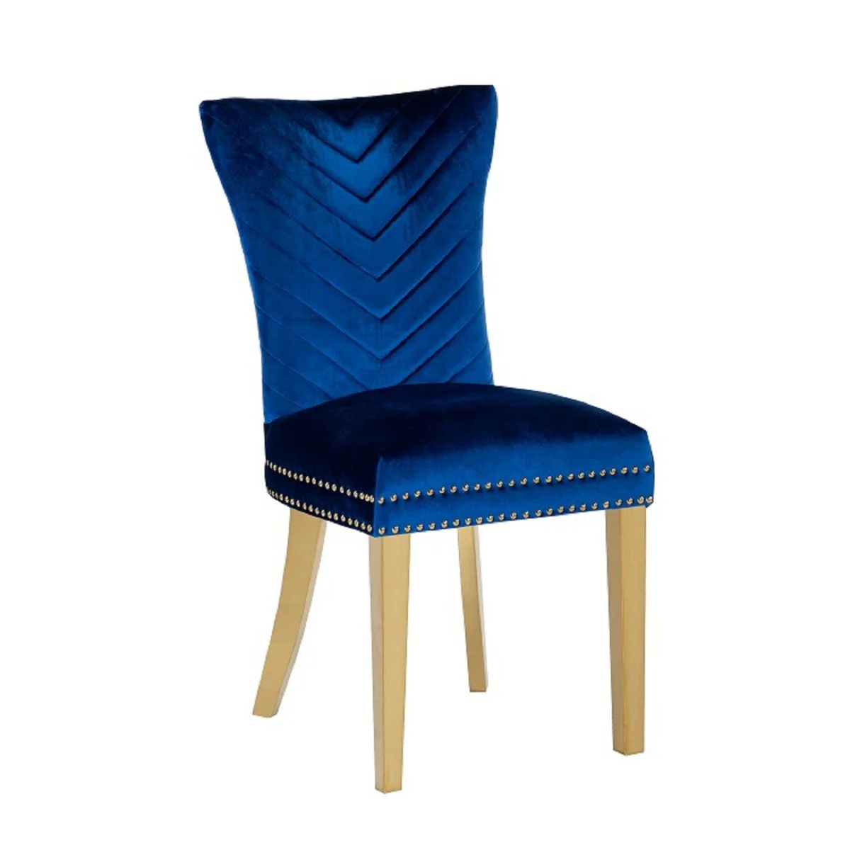Galaxy Home Eva Gold Legs Dining Chair (Set of 2) in Blue - Image 4