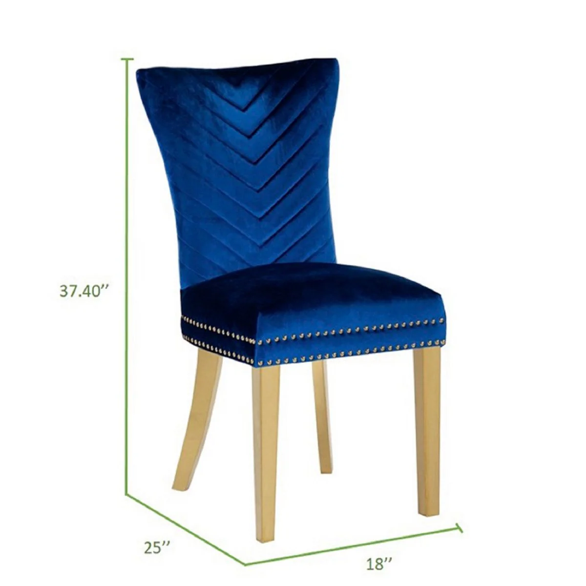 Galaxy Home Eva Gold Legs Dining Chair (Set of 2) in Blue - Image 5