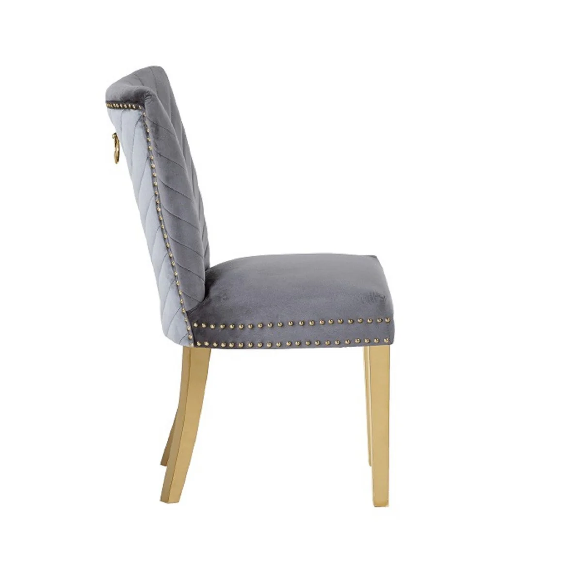 Galaxy Home Eva Gold Legs Dining Chair (Set of 2) in Grey - Image 3