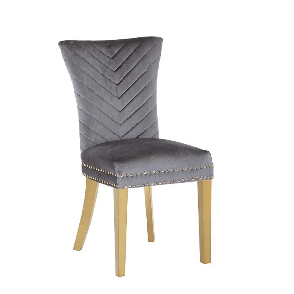 Galaxy Home Eva Gold Legs Dining Chair (Set of 2) in Grey - Image 4