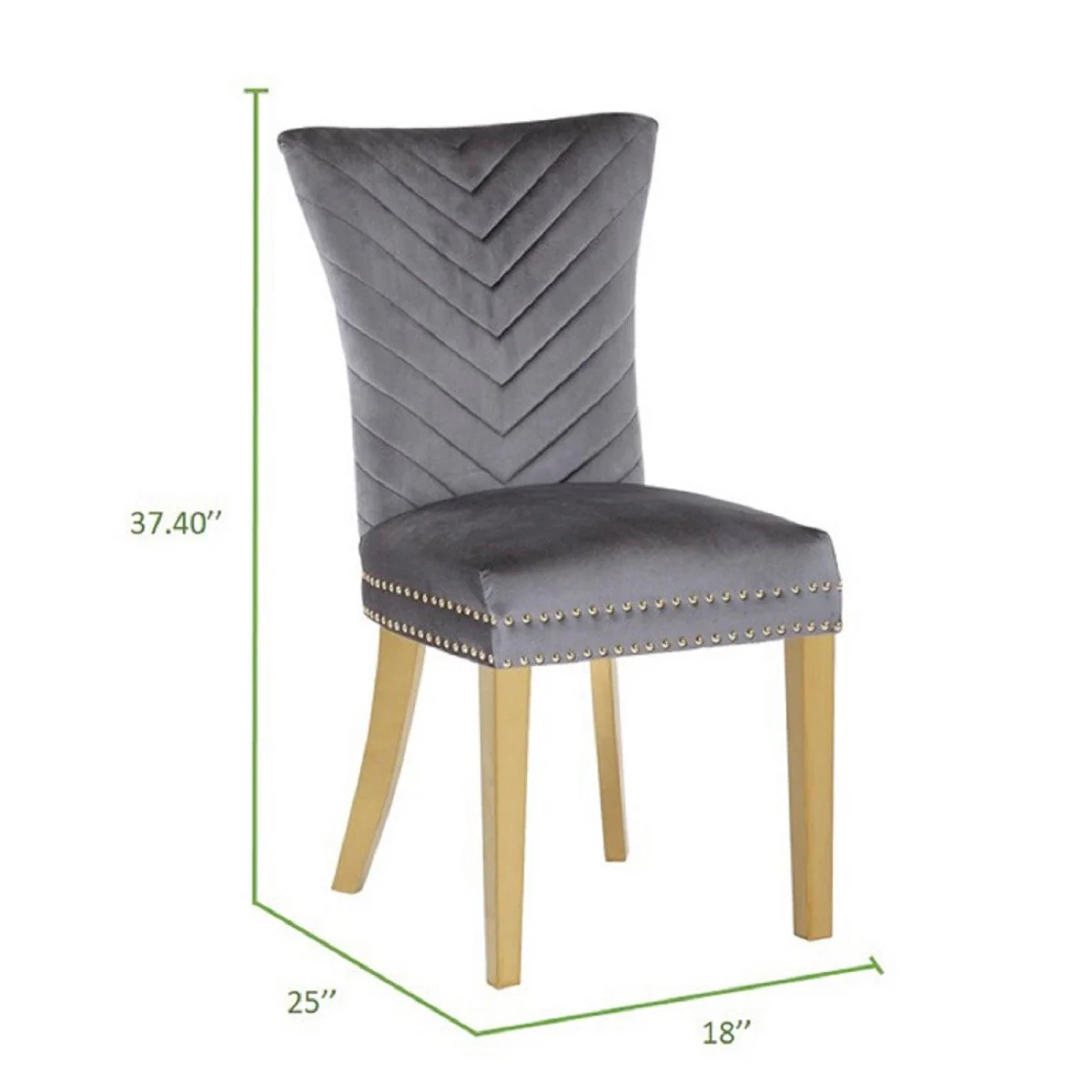 Galaxy Home Eva Gold Legs Dining Chair (Set of 2) in Grey - Image 5