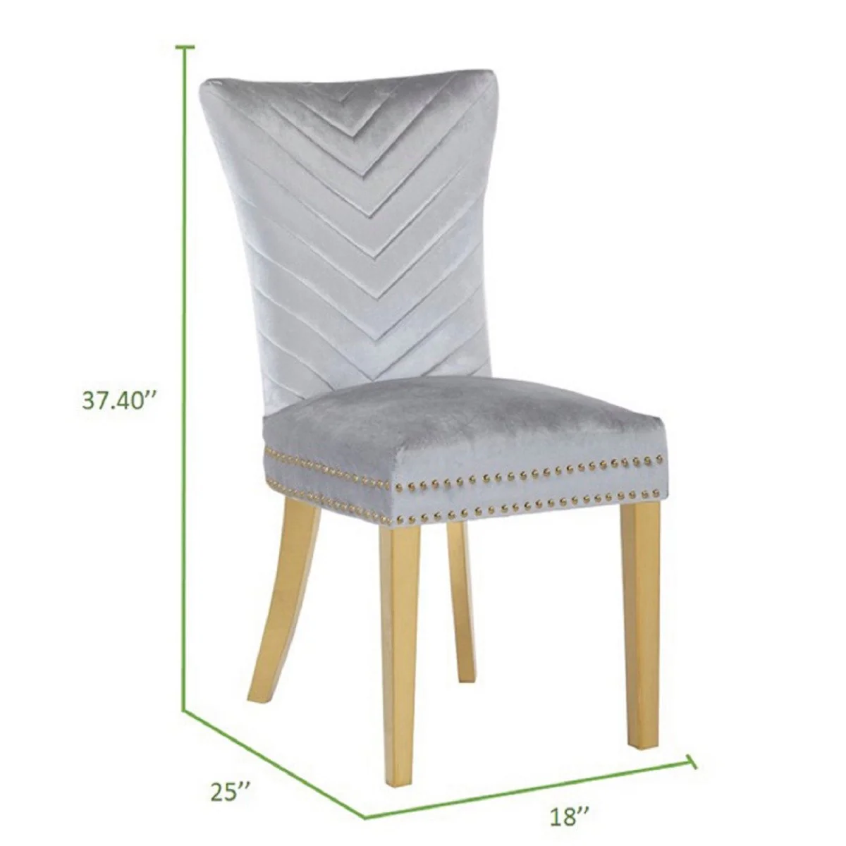 Galaxy Home Eva Gold Legs Dining Chair (Set of 2) in Silver - Image 5
