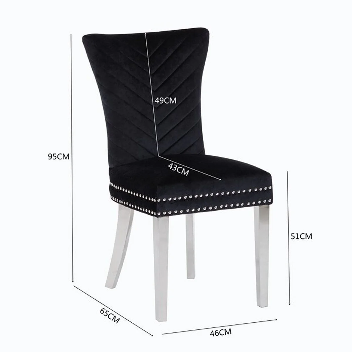 Galaxy Home Eva Stainless Steel Dining Chair (Set of 2) in Black - Image 4