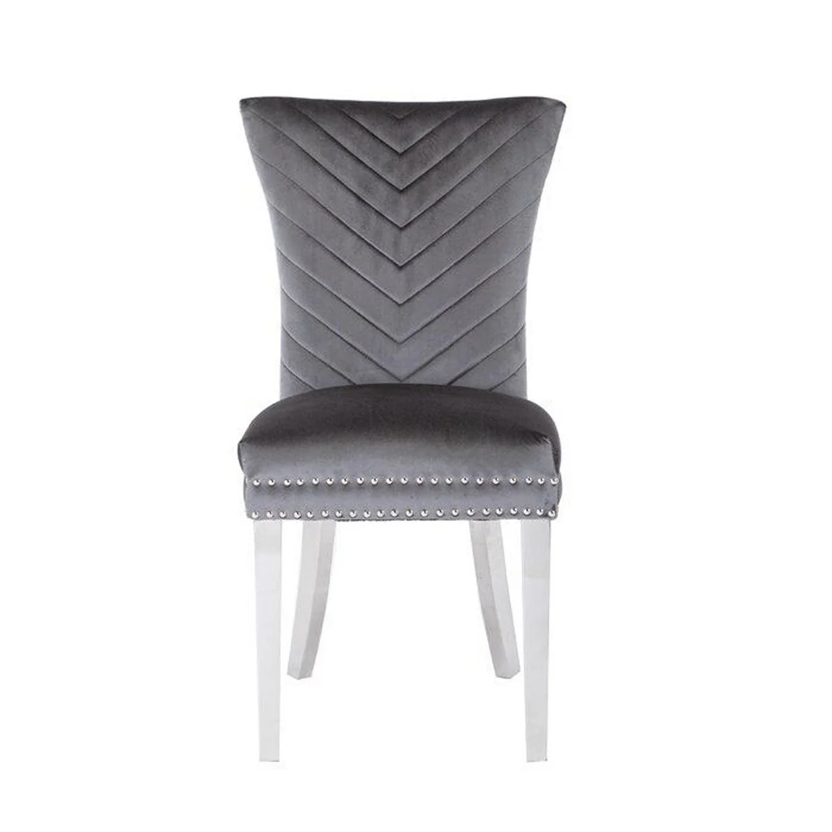 Galaxy Home Eva Stainless Steel Dining Chair (Set of 2) in Grey