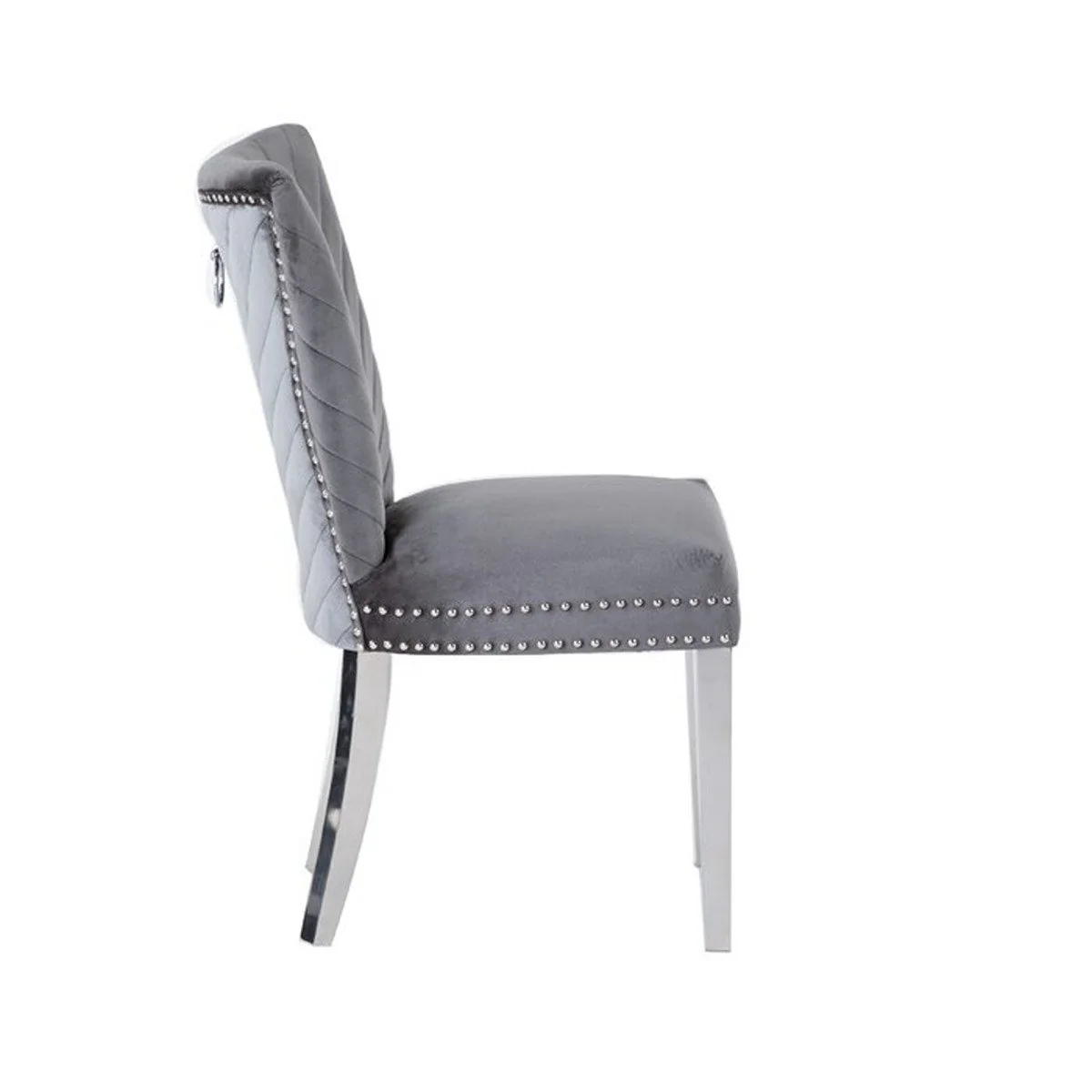 Galaxy Home Eva Stainless Steel Dining Chair (Set of 2) in Grey - Image 2
