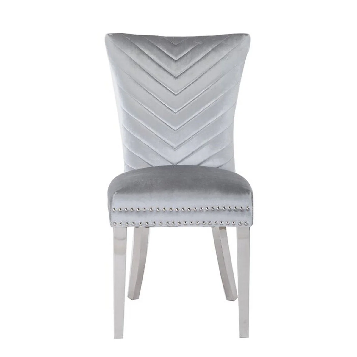Galaxy Home Eva Stainless Steel Dining Chair (Set of 2) in Silver
