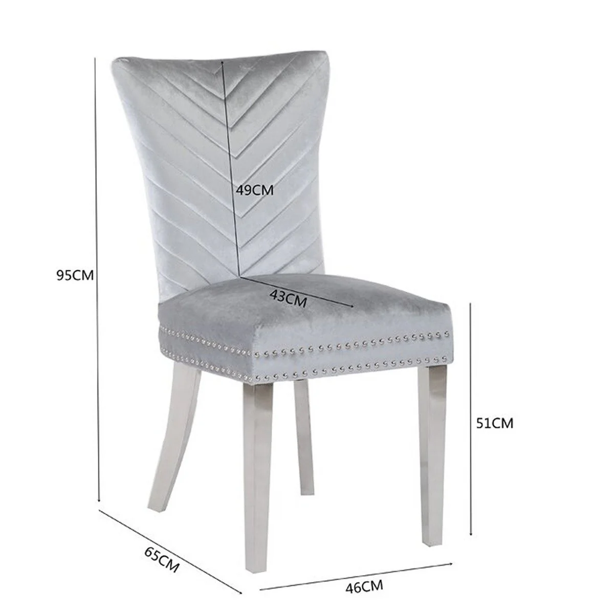 Galaxy Home Eva Stainless Steel Dining Chair (Set of 2) in Silver - Image 4