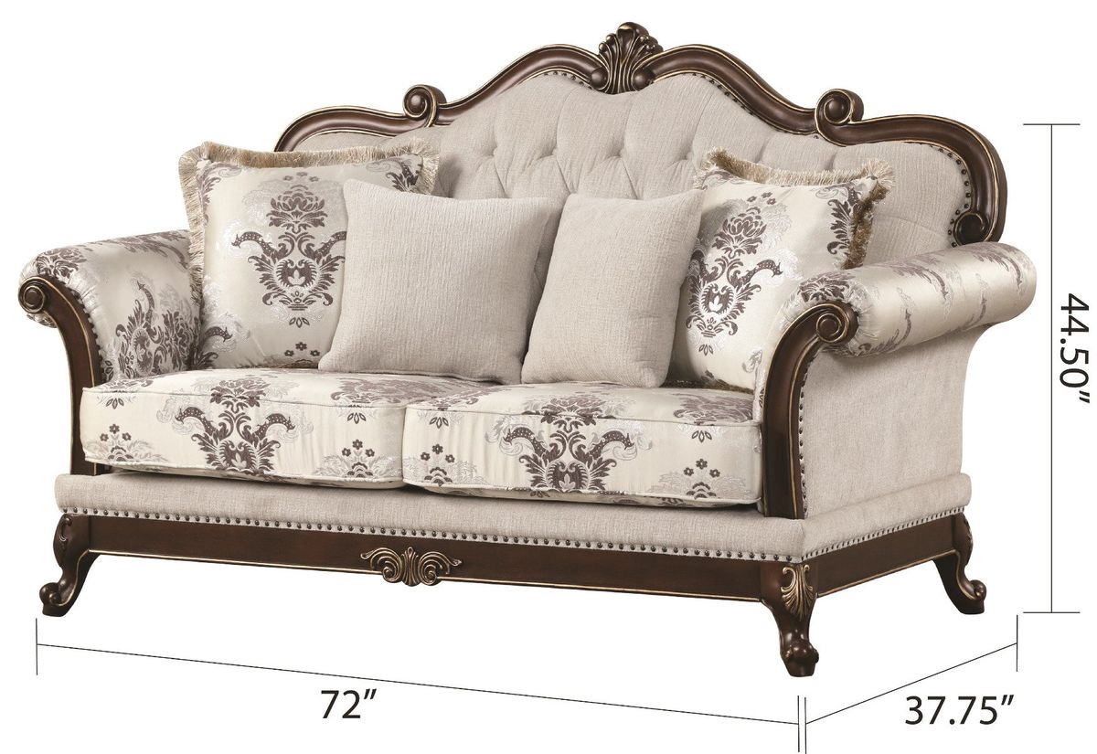 Galaxy Home Gloria Loveseat in White - Image 3