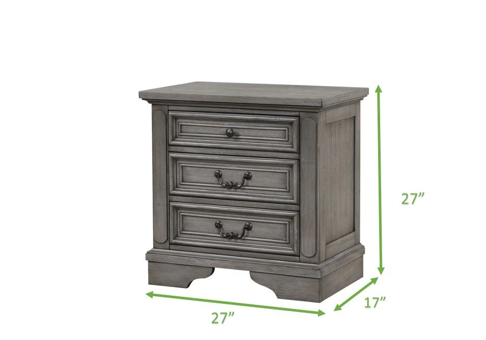 Galaxy Home Grace Nightstand in Gray - Image 2