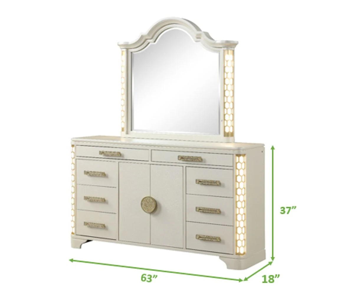 Galaxy Home Jasmine Dresser with LED - Image 3