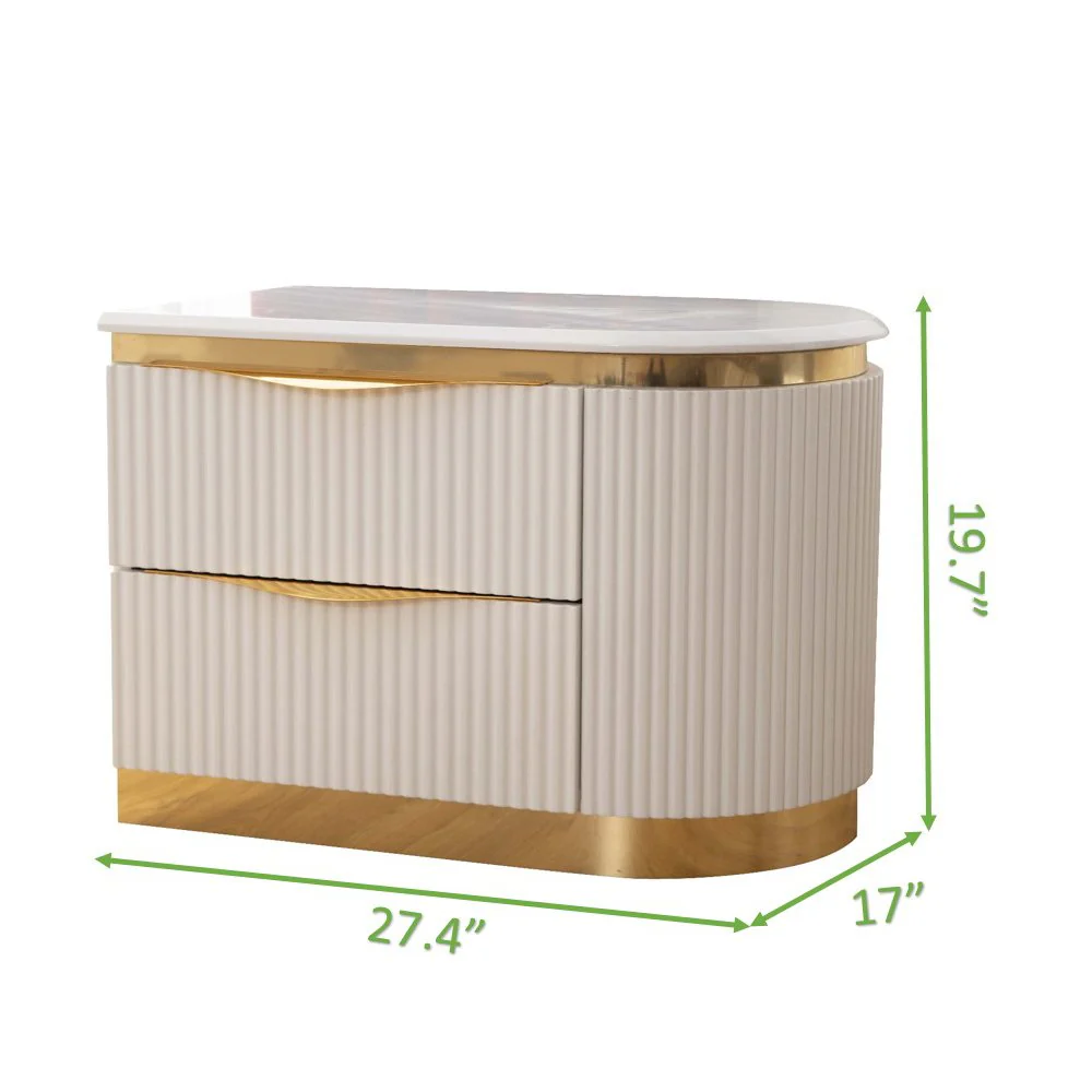 Galaxy Home Laura Gold Detailed Right Nightstand - Image 2