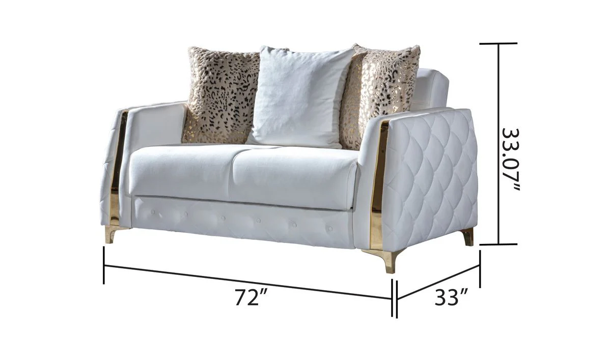 Galaxy Home Lust Loveseat in Off White - Image 5