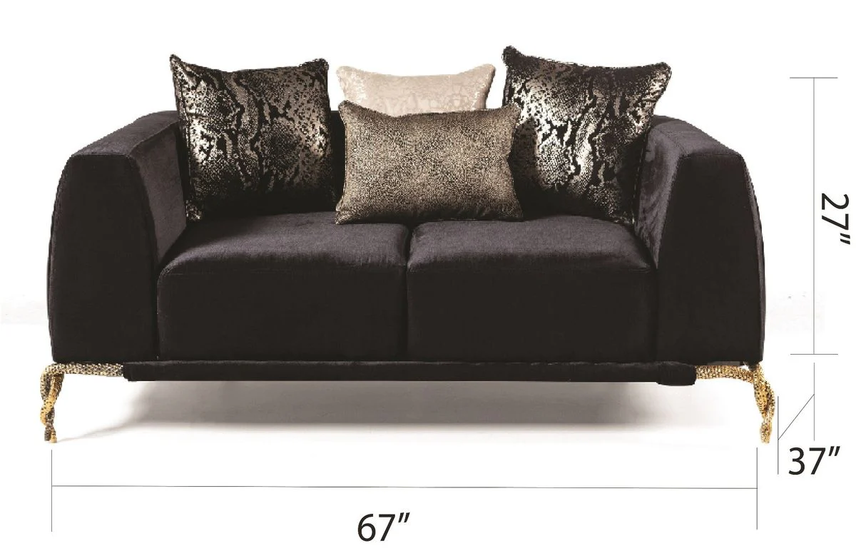 Galaxy Home Majesty Loveseat in Black - Image 3