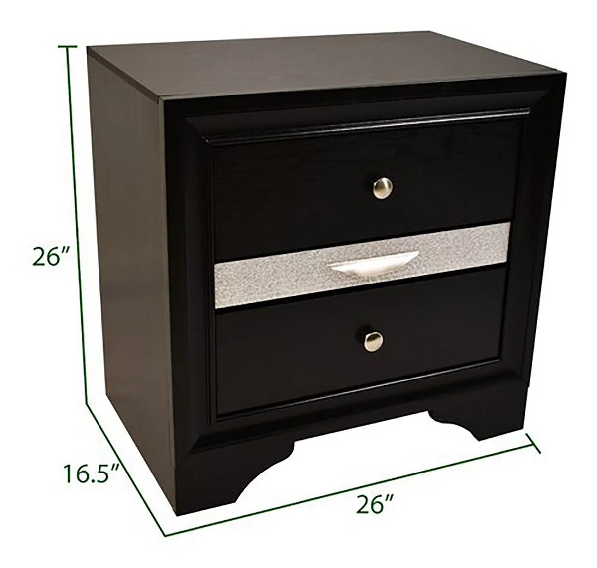 Galaxy Home Matrix Nightstand in Black - Image 3