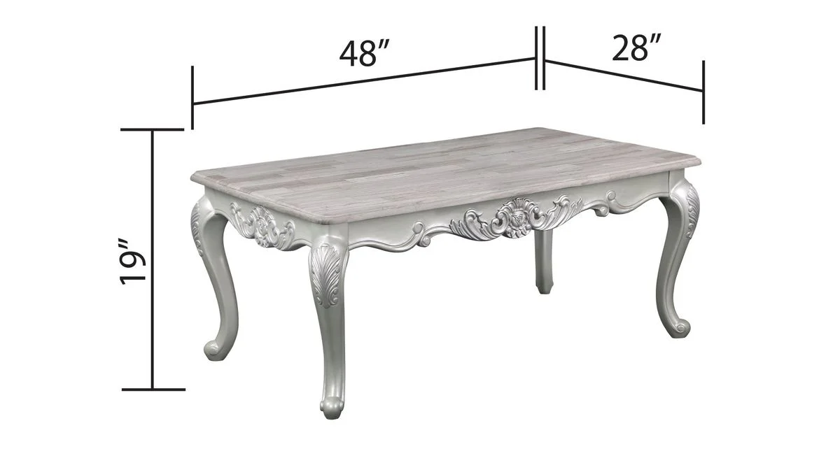 Galaxy Home Melrose Coffee Table in Silver - Image 2