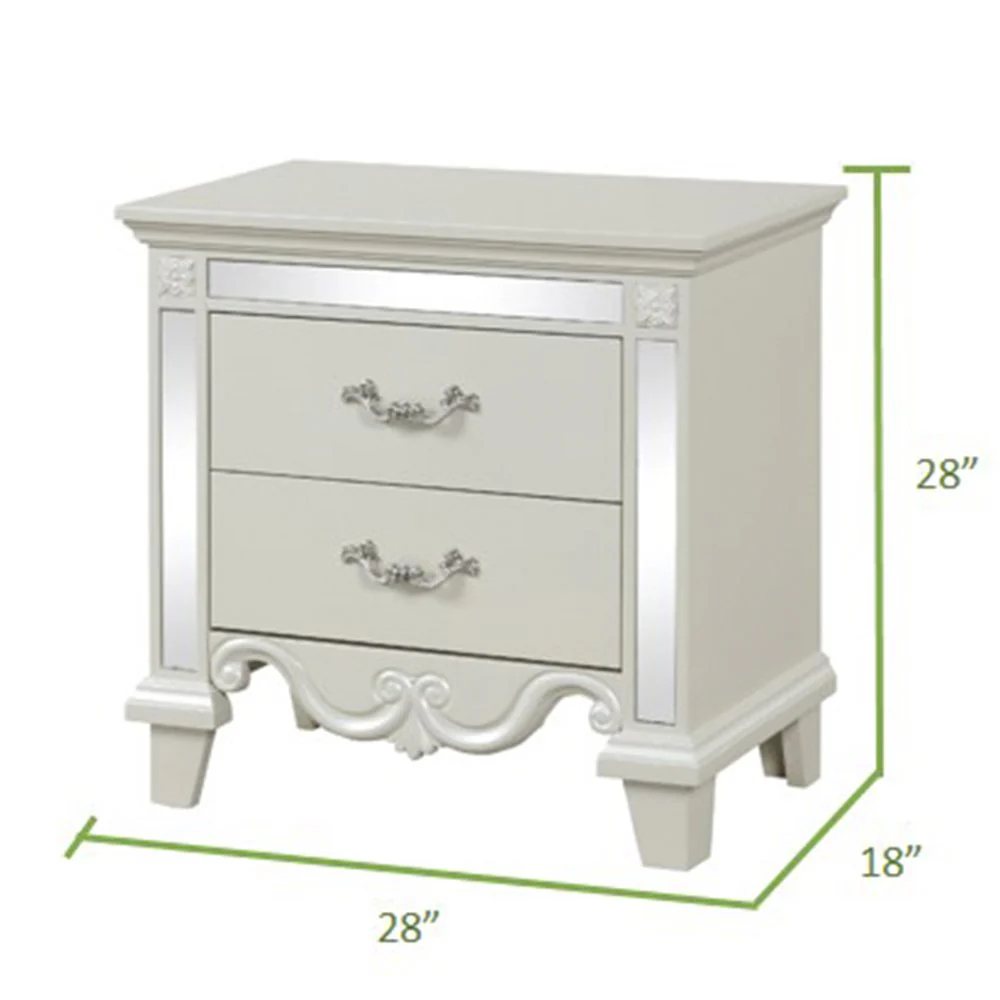Galaxy Home Milan Nightstand in White - Image 3