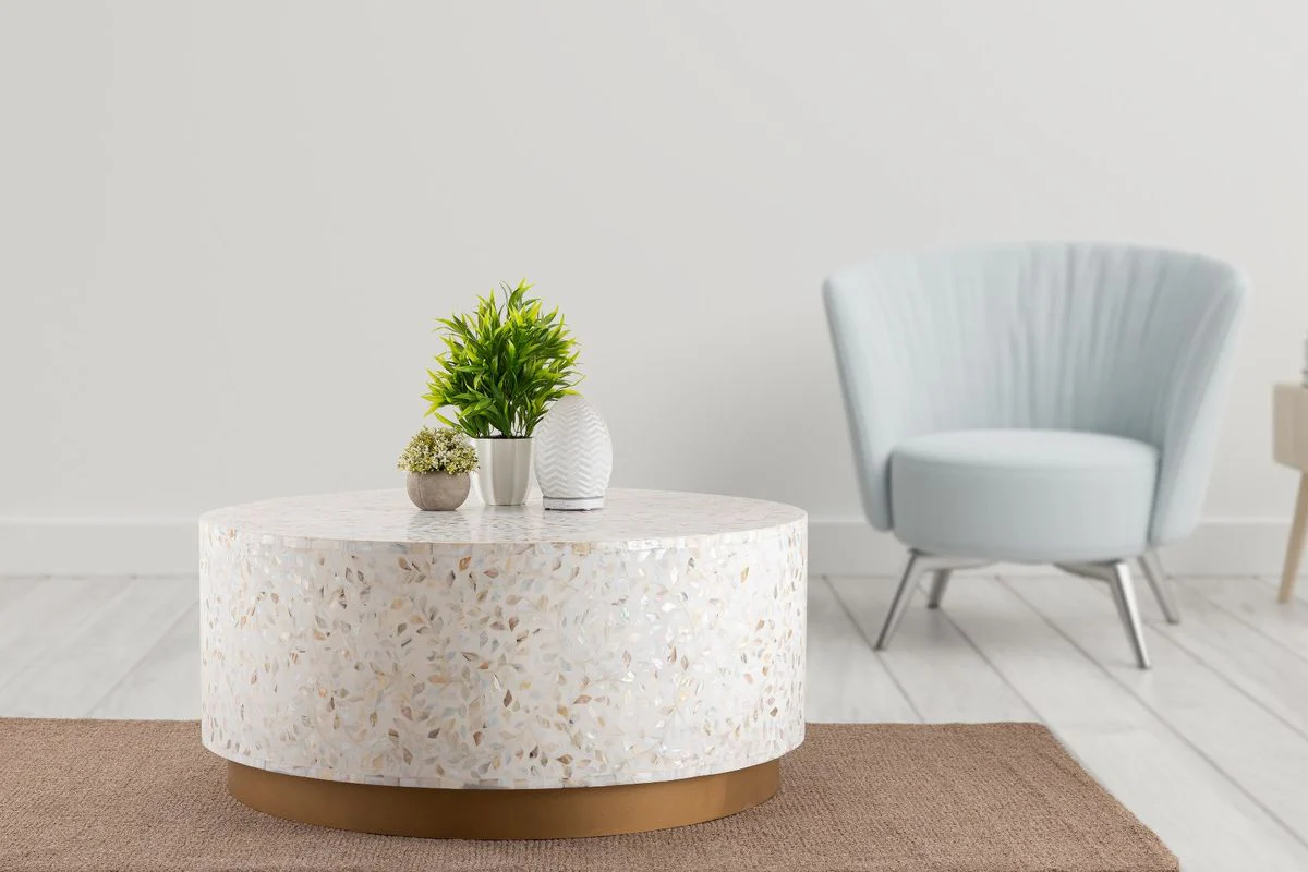 Galaxy Home Modern Luxe Coffee Table in Ivory - Image 2