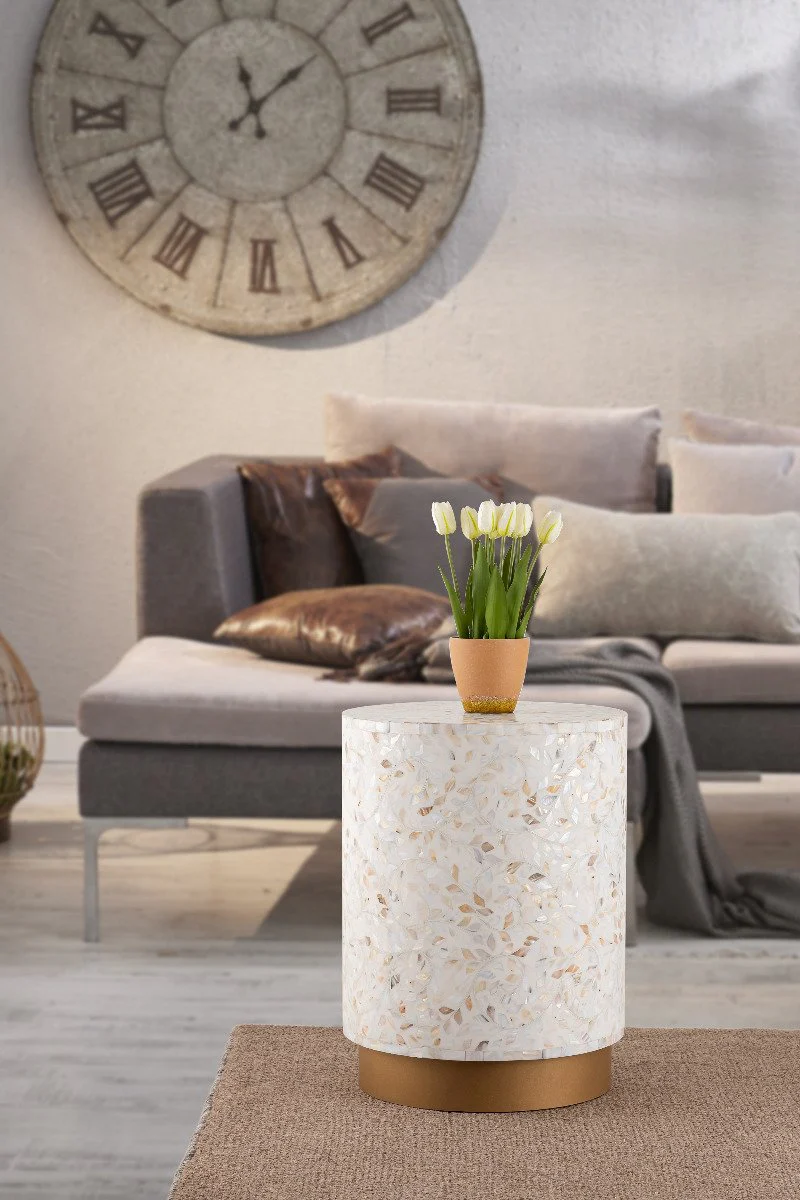 Galaxy Home Modern Luxe End Table in Ivory - Image 2