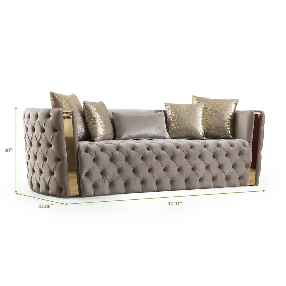 Galaxy Home Naomi Sofa in Taupe - Image 3