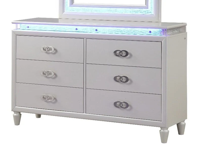 Galaxy Home Perla Dresser in Milky White