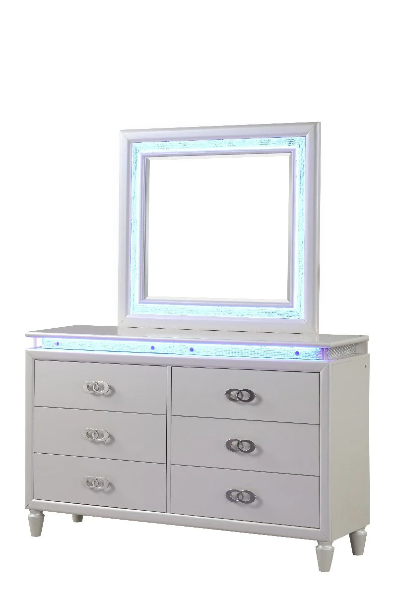 Galaxy Home Perla Dresser in Milky White - Image 3