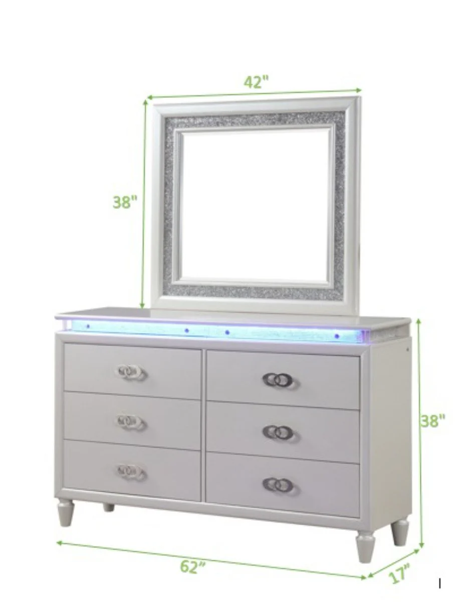 Galaxy Home Perla Dresser in Milky White - Image 4