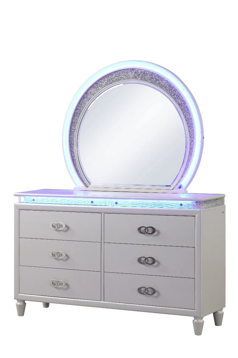 Galaxy Home Perla Mirror in Milky White - Image 2
