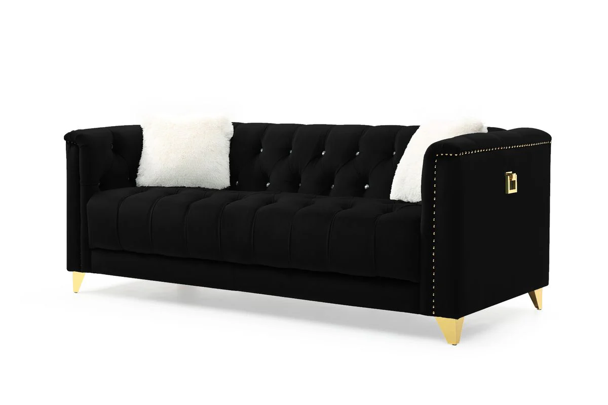 Galaxy Home Russell Sofa in Black - Image 2