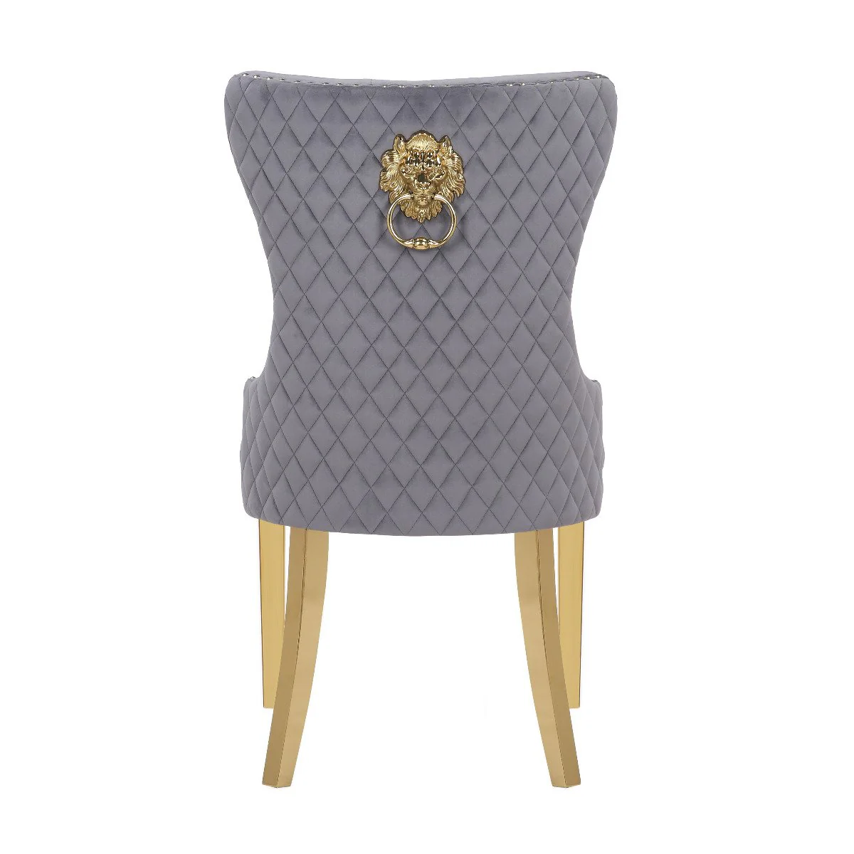 Galaxy Home Simba Gold Legs Dining Chair (Set of 2) in Grey - Image 2