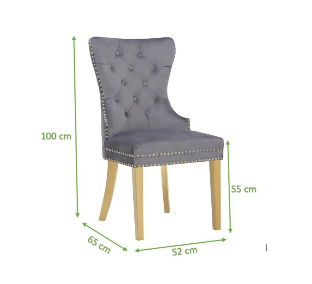 Galaxy Home Simba Gold Legs Dining Chair (Set of 2) in Grey - Image 5
