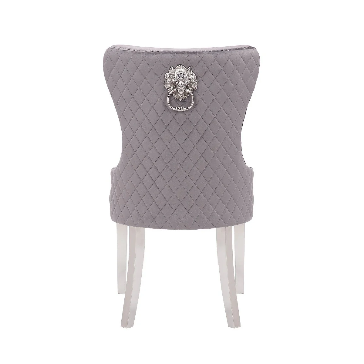 Galaxy Home Simba Stainless Steel Legs Dining Chair (Set of 2) in Grey - Image 3