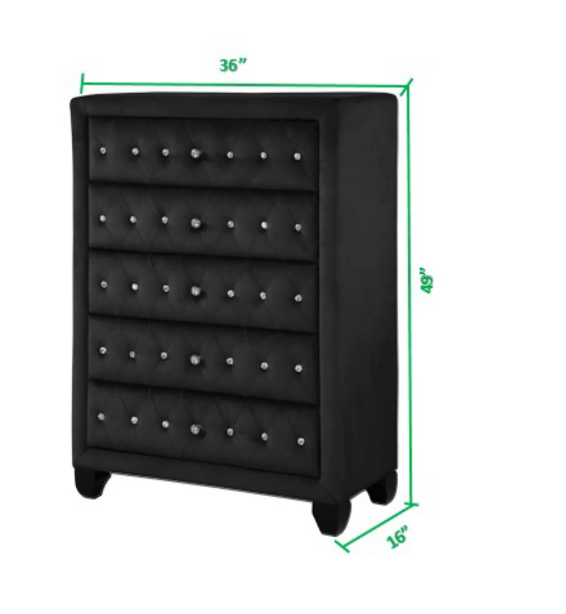 Galaxy Home Sophia Crystal Chest in Black - Image 3