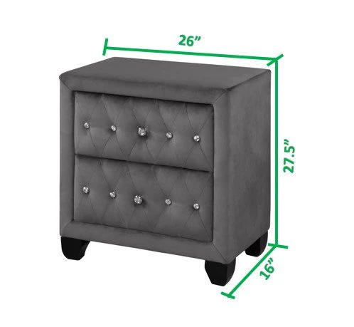 Galaxy Home Sophia Nightstand Gray - Image 2
