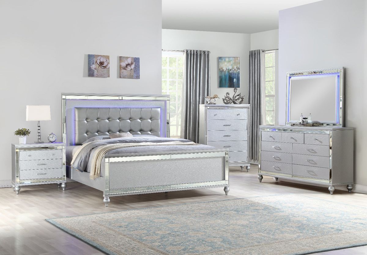 Galaxy Home Sterling Nightstand Silver - Image 2
